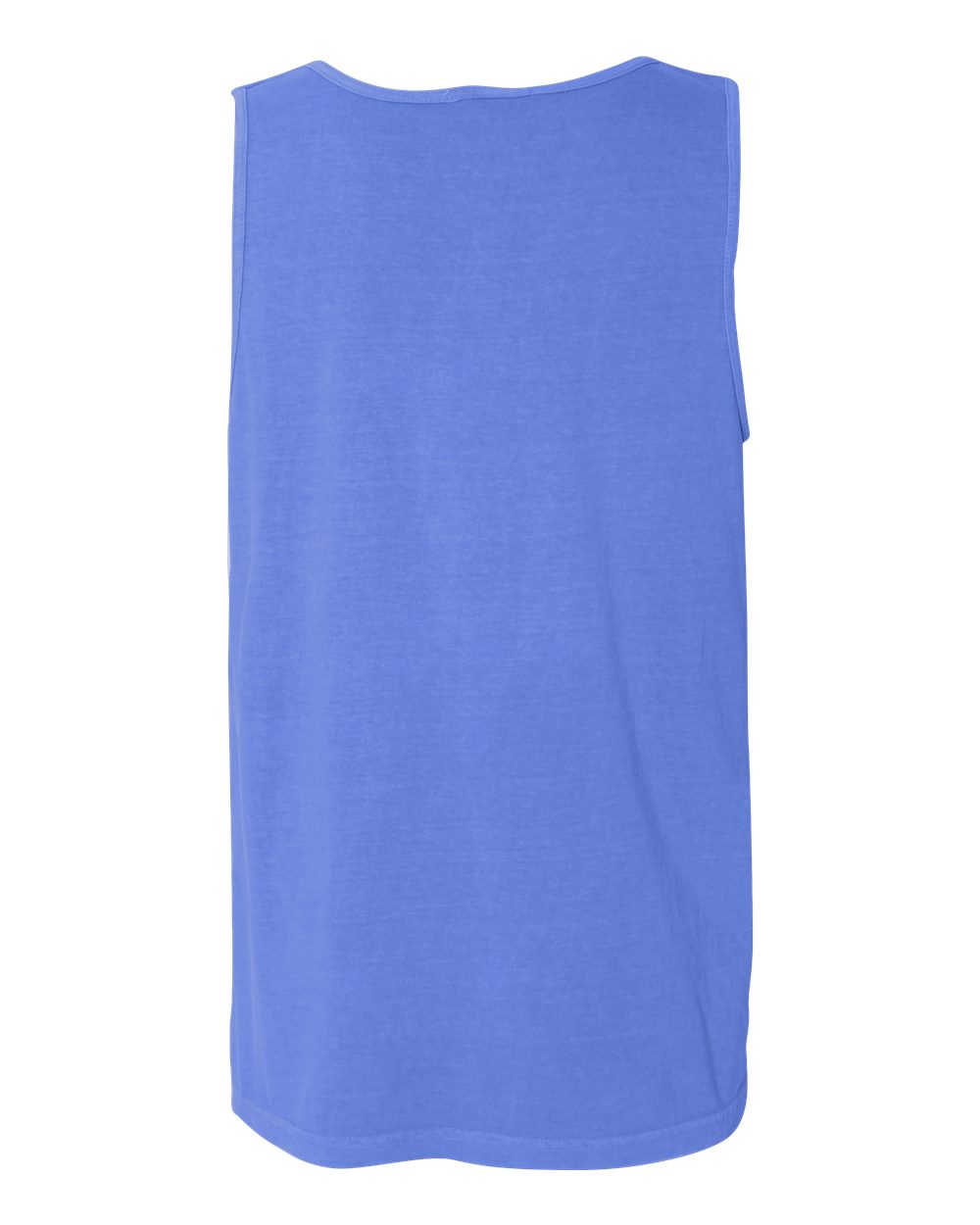 Rear View of Flo Blue Garment-Dyed Heavyweight Tank Top - 9360
