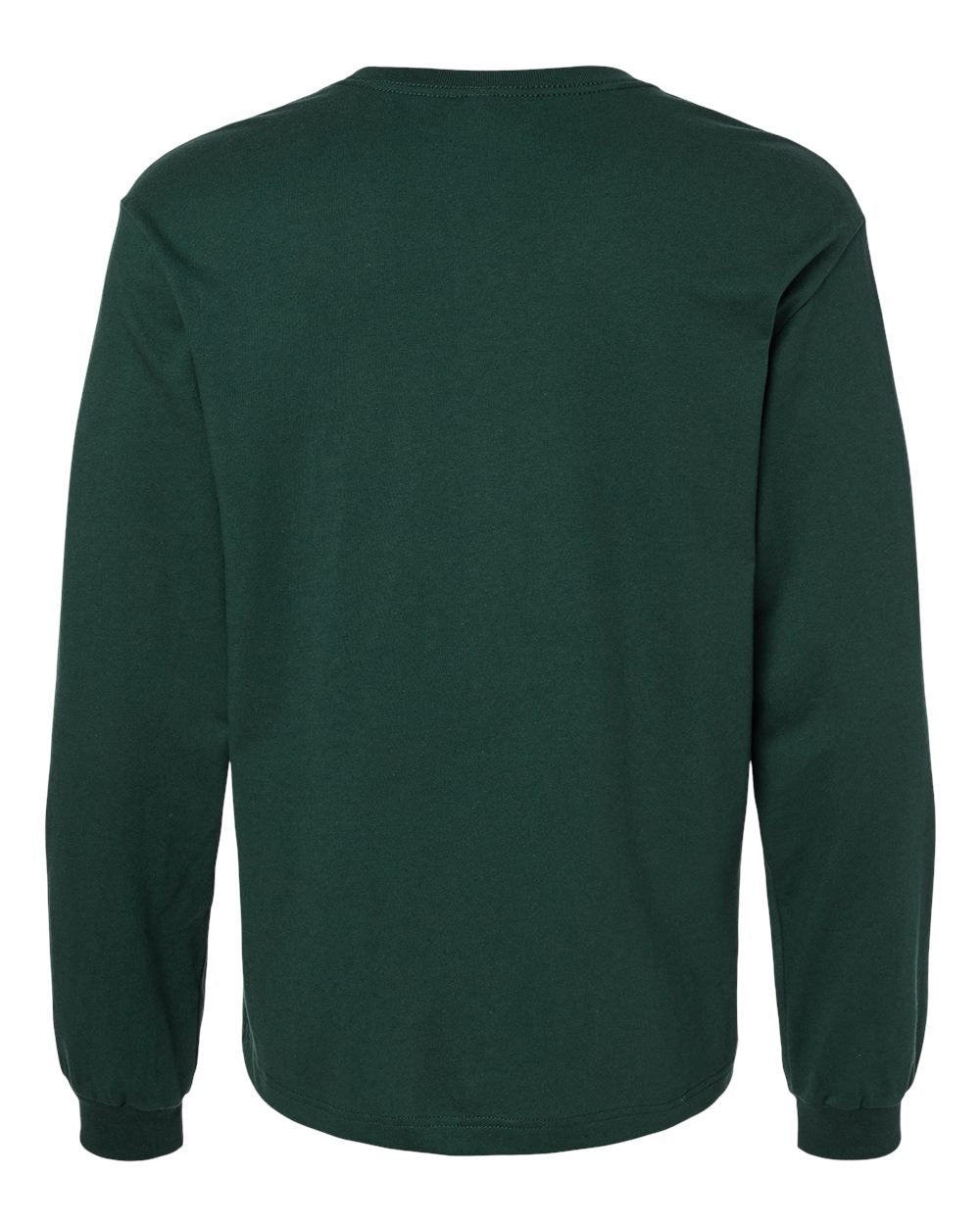 Rear View of Forest 6 oz. Heavyweight Long Sleeve Tee - 3511
