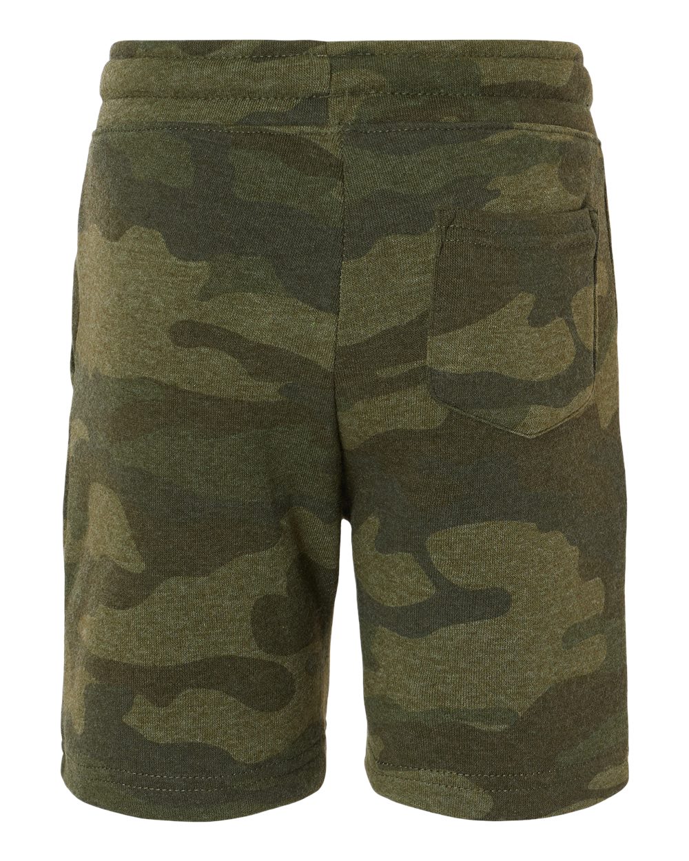 Rear View of Forest Camo Heather Toddler Lightweight Special Blend Fleece Shorts - PRM11SRT
