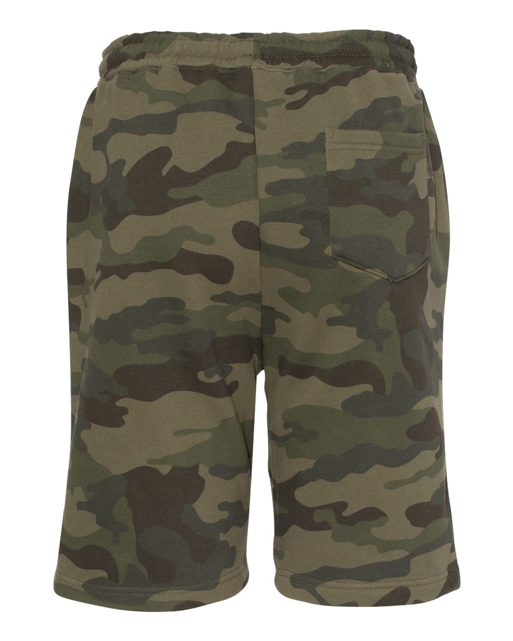 Rear View of Forest Camo Midweight Fleece Shorts - IND20SRT