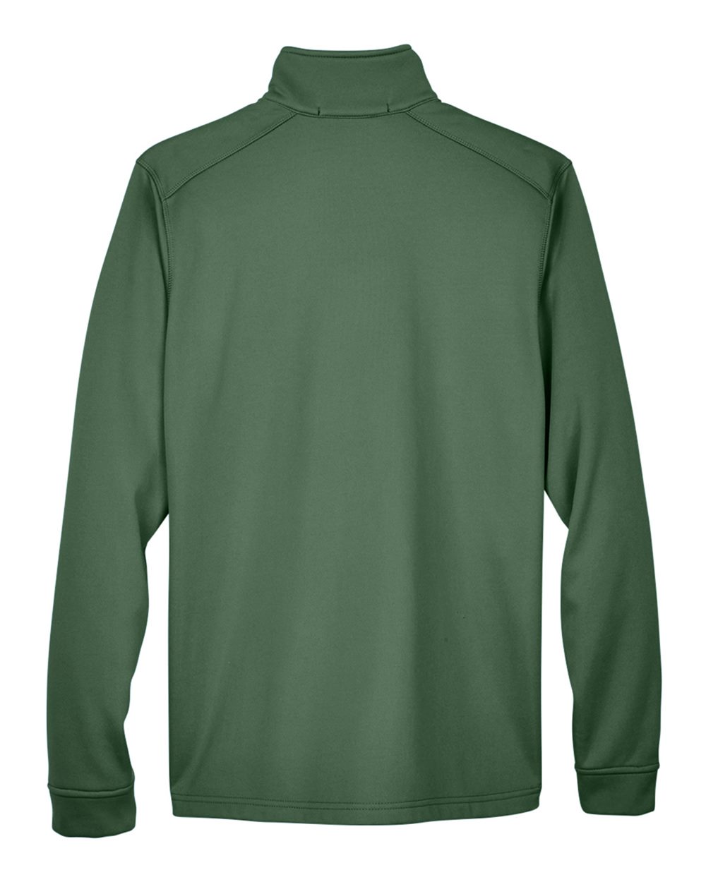 Rear View of Forest/ Forest Heather Men's Newbury Colorblock Mélange Fleece Full-Zip jacket - DG796