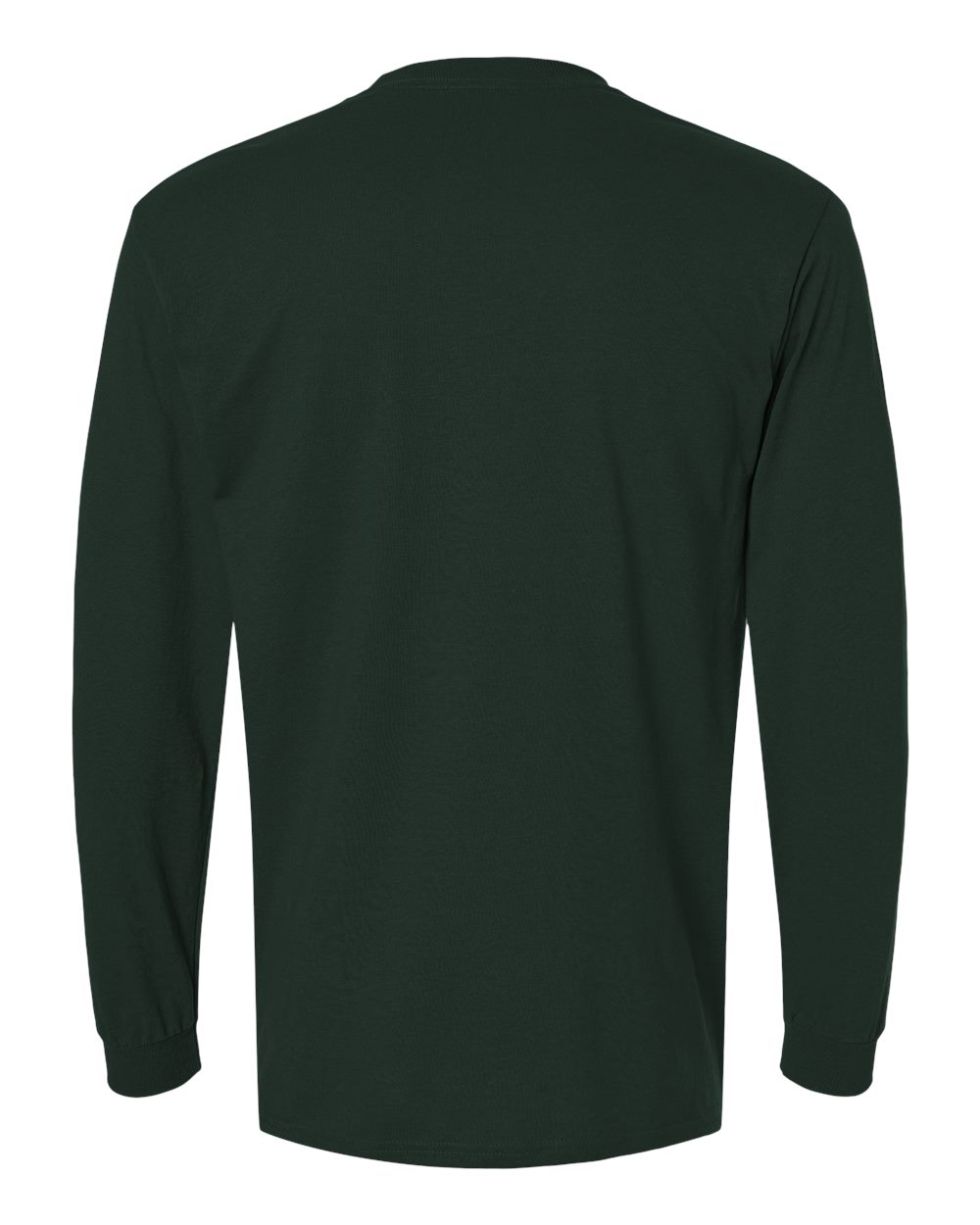 Rear View of Forest Green DryBlend® 50/50 Long Sleeve T-Shirt - 8400