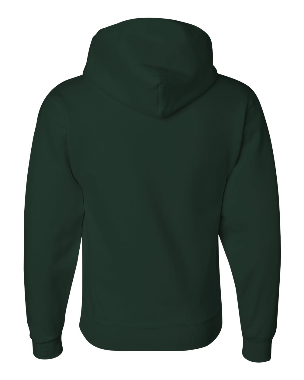 Rear View of Forest Green Super Sweats NuBlend® Hooded Sweatshirt - 4997MR