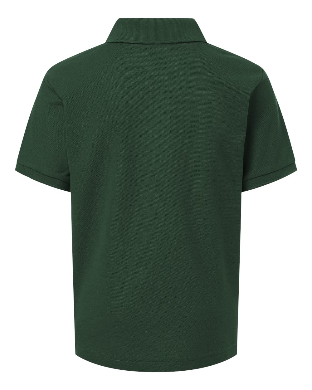 Rear View of Forest Green Youth Pique Polo - 62800Y