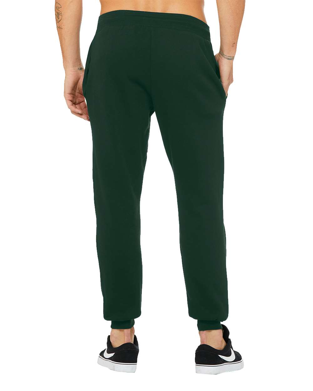 Rear View of Forest Sponge Fleece Jogger Sweatpants - 3727