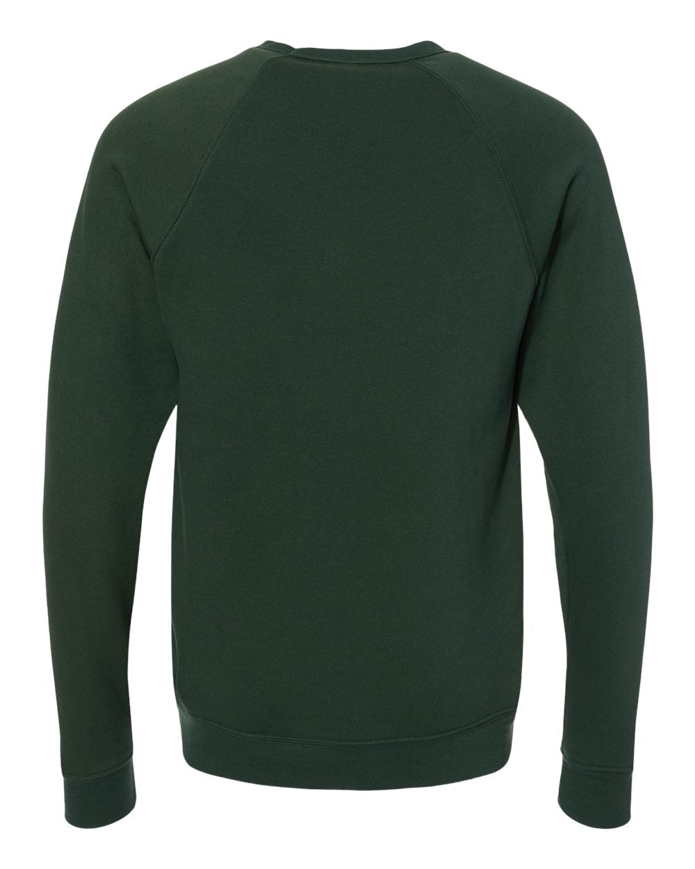 Rear View of Forest Sponge Fleece Raglan Crewneck Sweatshirt - 3901