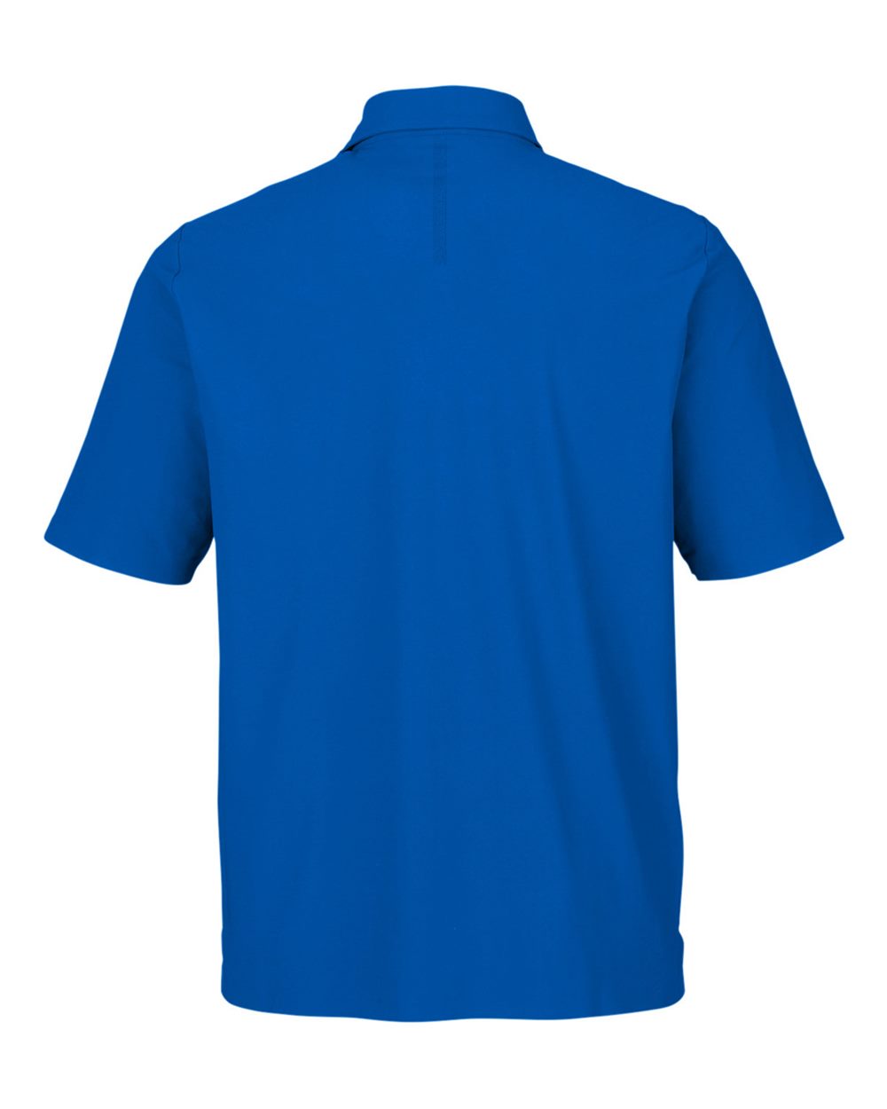 Rear View of French Blue Men's CrownLux Performance® Windsor Welded Polo - DG110