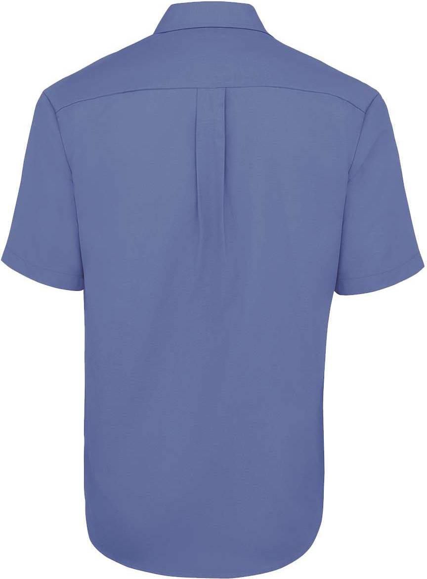 Rear View of French Blue Short Sleeve Oxford Shirt - SSS46