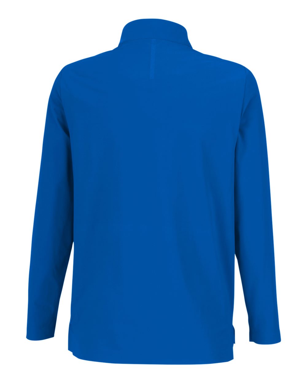 Rear View of French Blue Women's CrownLux Performance® Windsor Welded Quarter-Zip Pullover - DG410W