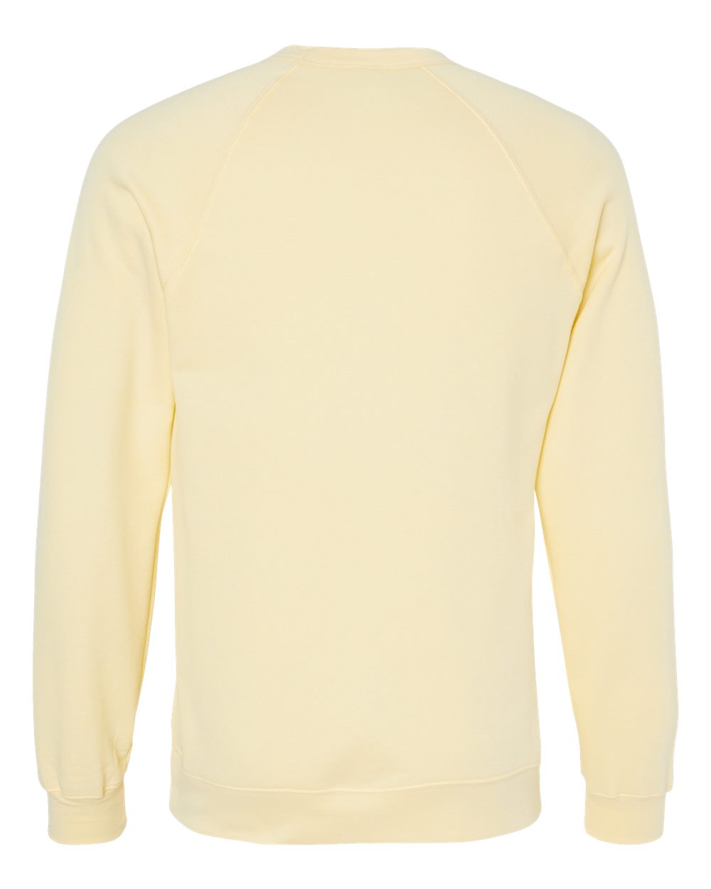 Rear View of French Vanilla Sponge Fleece Raglan Crewneck Sweatshirt - 3901
