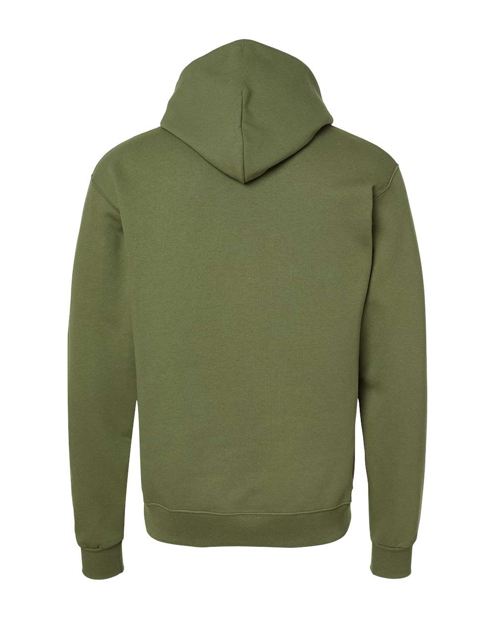 Rear View of Fresh Olive Powerblend® Hooded Sweatshirt - S700