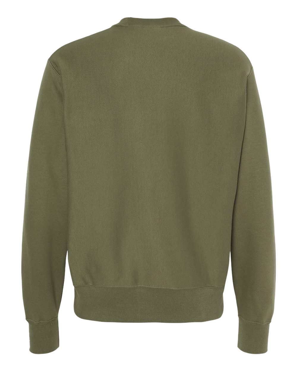 Rear View of Fresh Olive Reverse Weave® Crewneck Sweatshirt - S149