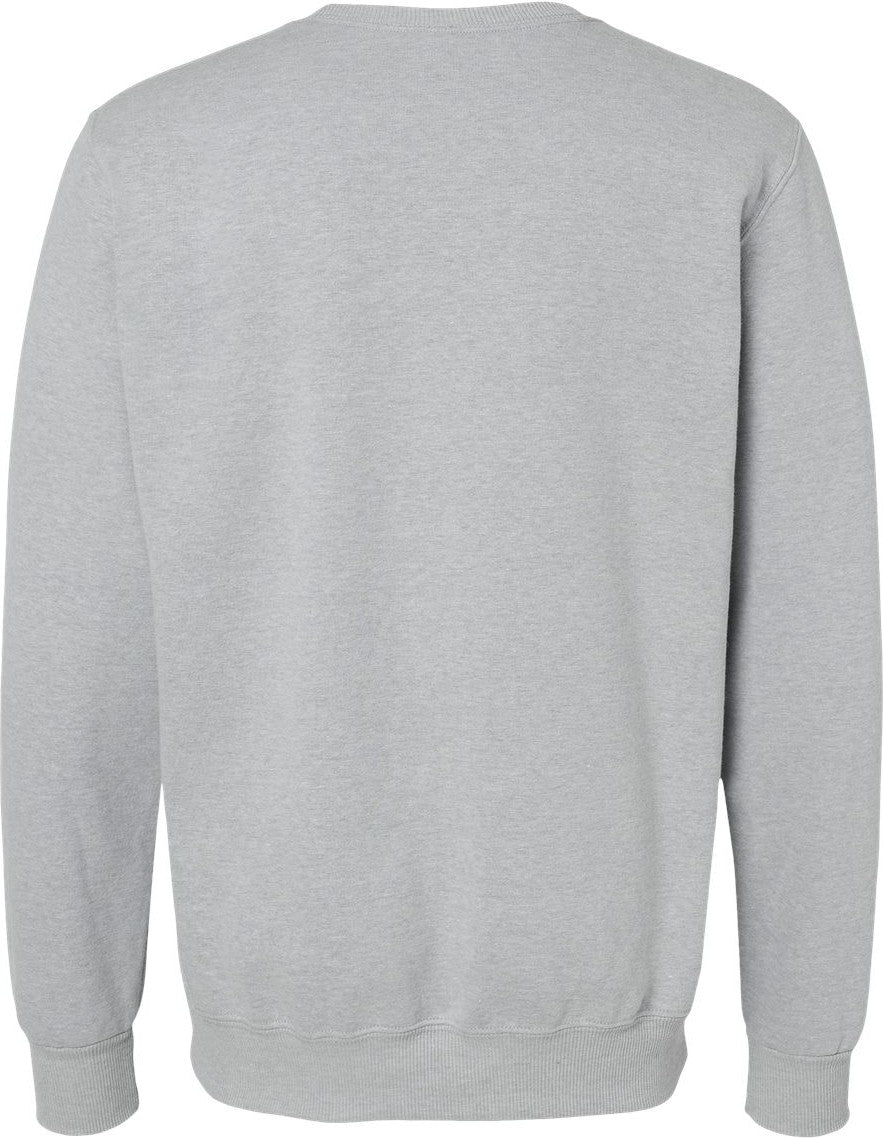 Front View of Frost Grey Heather Eco™ Premium Blend Ring-Spun Crewneck Sweatshirt - 701MR