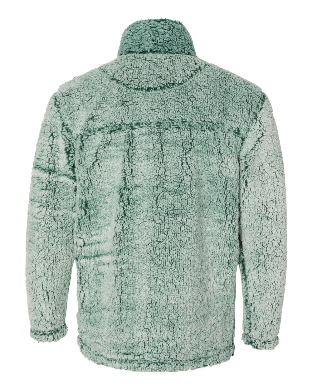 Rear View of Frosty Hunter Sherpa Fleece Quarter-Zip Pullover - Q10