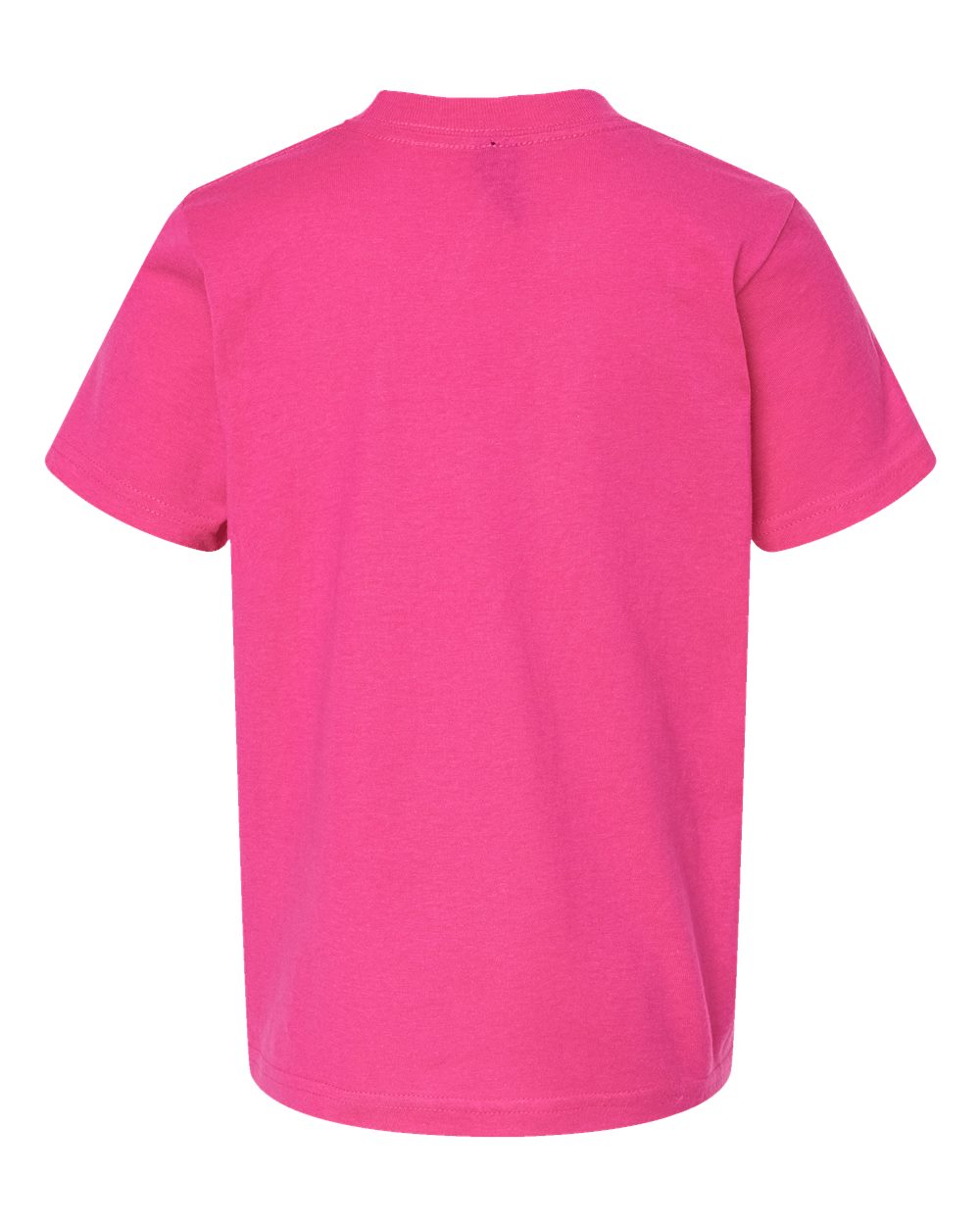 Rear View of Fuchsia Youth Fine Jersey T-Shirt - 235