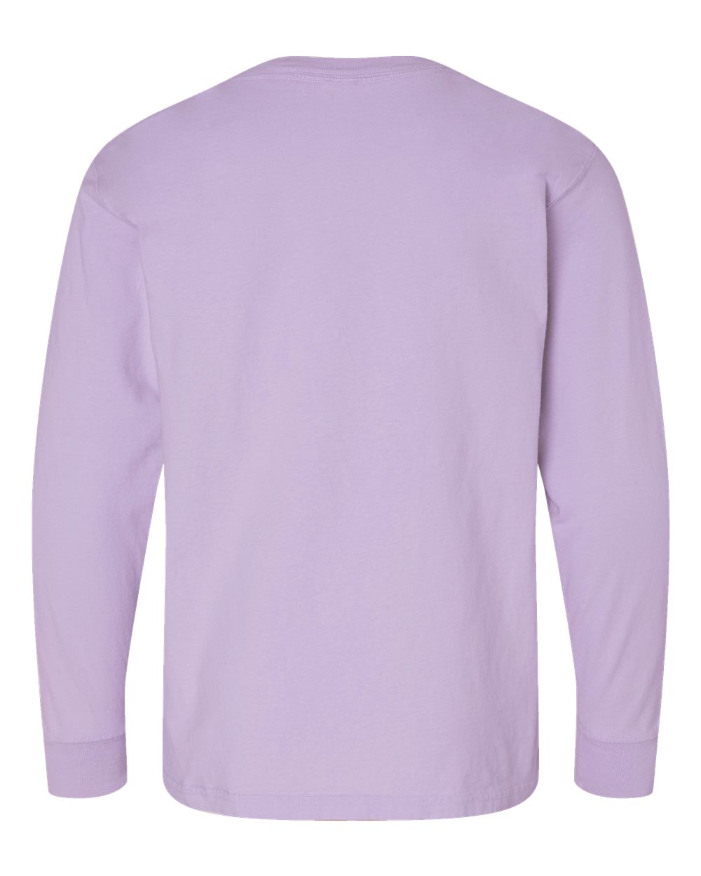 Rear View of Future Lavender Garment-Dyed Youth Long Sleeve T-Shirt - GDH275