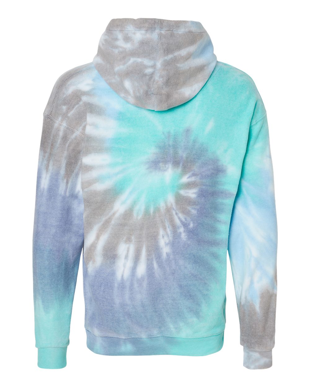 Rear View of Glacier Tie-Dyed Cloud Fleece Hooded Sweatshirt - 8600