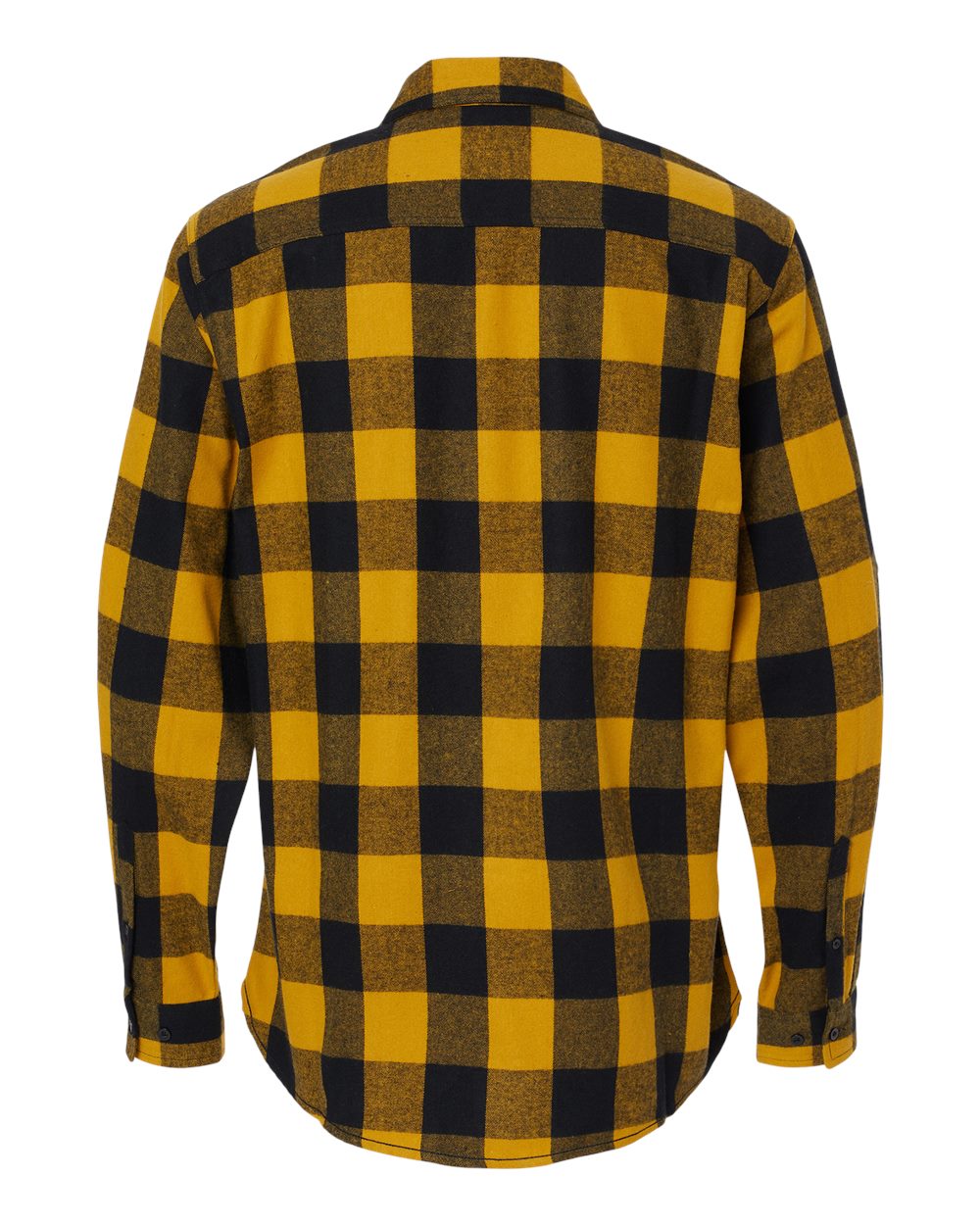 Rear View of Gold/ Black Yarn-Dyed Flannel Shirt - 8210