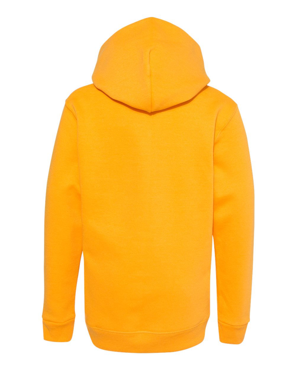 Rear View of Gold Ecosmart® Youth Hooded Sweatshirt - P473