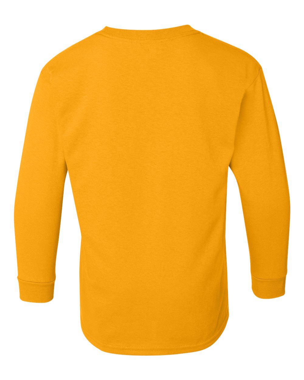 Rear View of Gold Heavy Cotton™ Youth Long Sleeve T-Shirt - 5400B