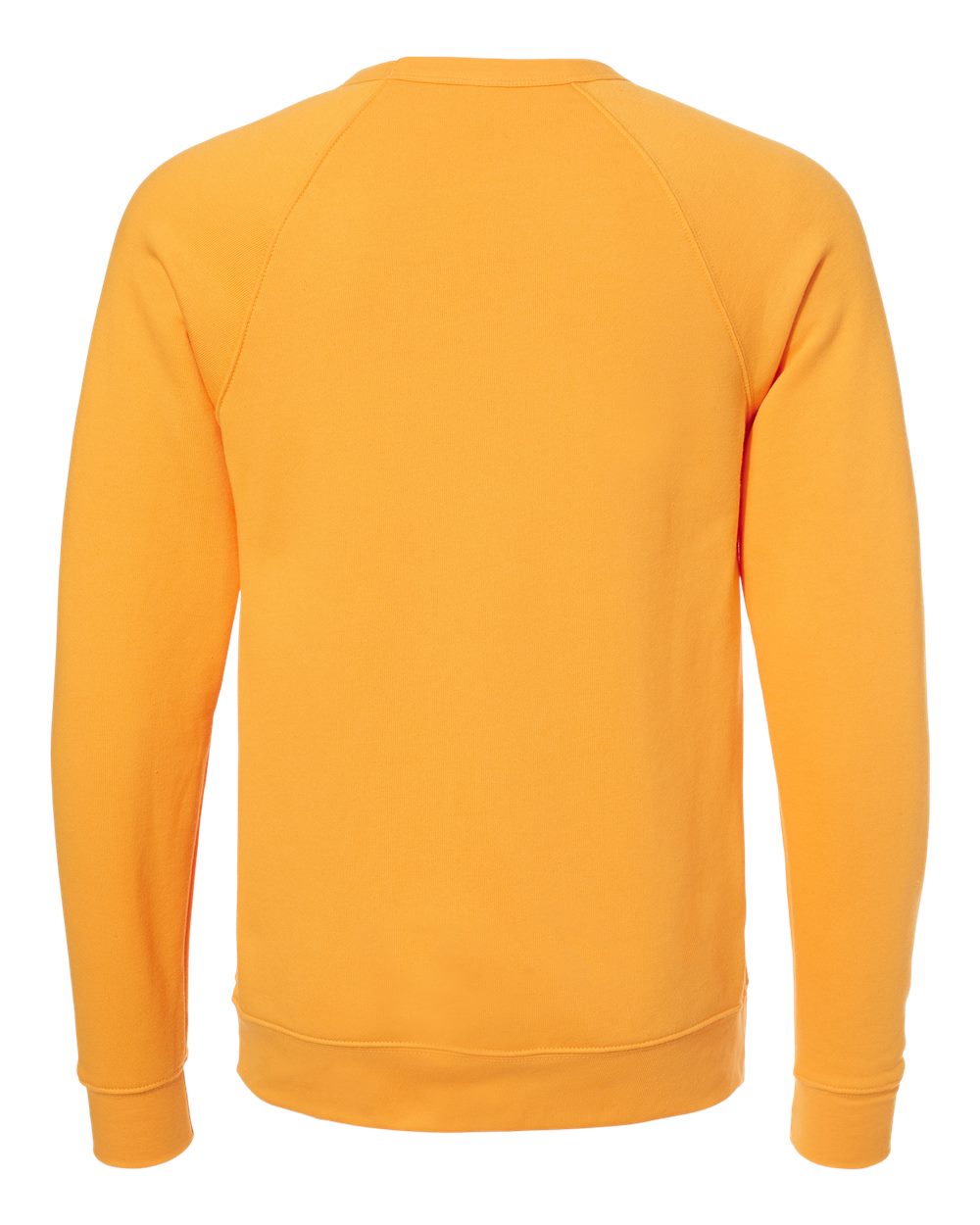 Rear View of Gold Sponge Fleece Raglan Crewneck Sweatshirt - 3901