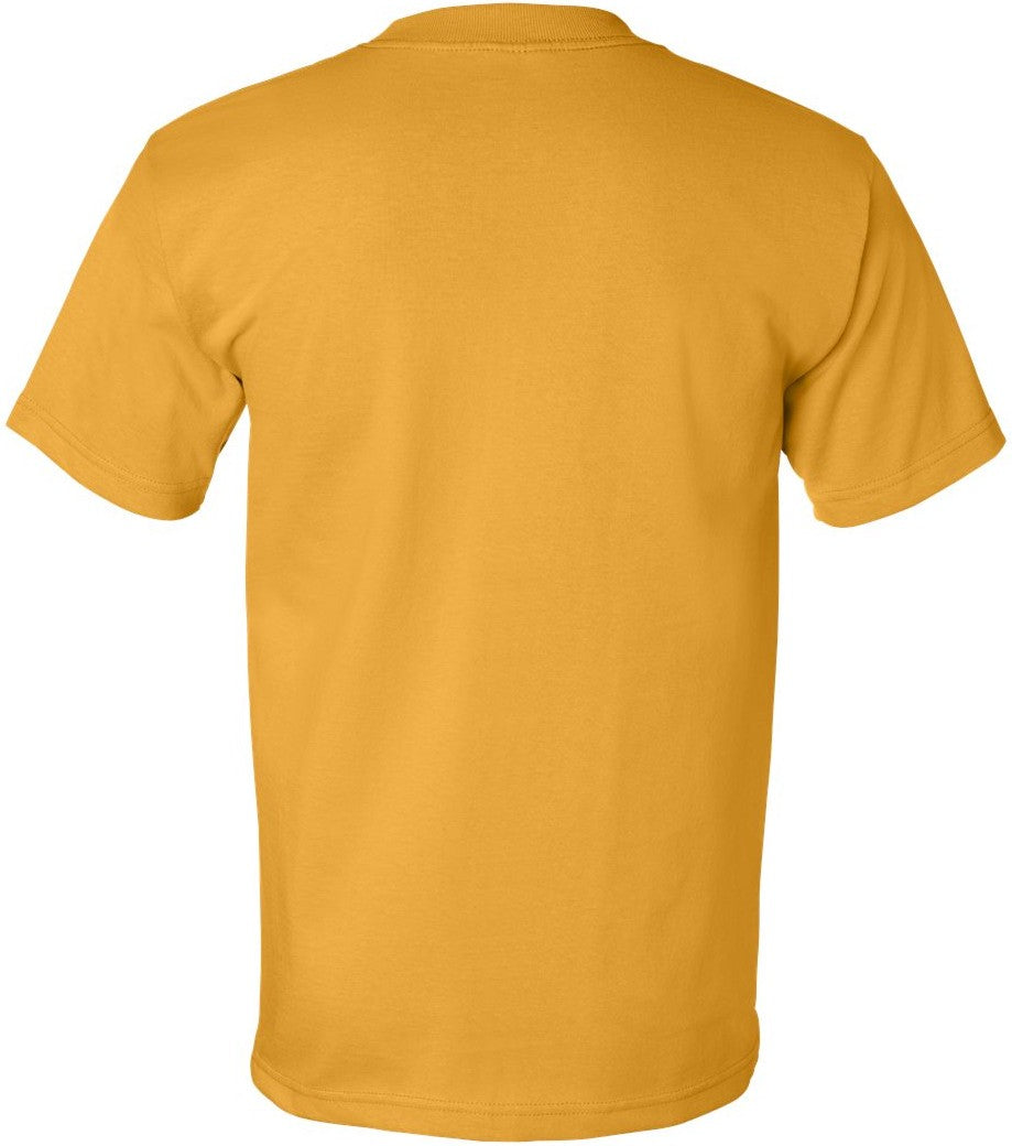 Rear View of Gold USA-Made Heavyweight T-Shirt - 5100