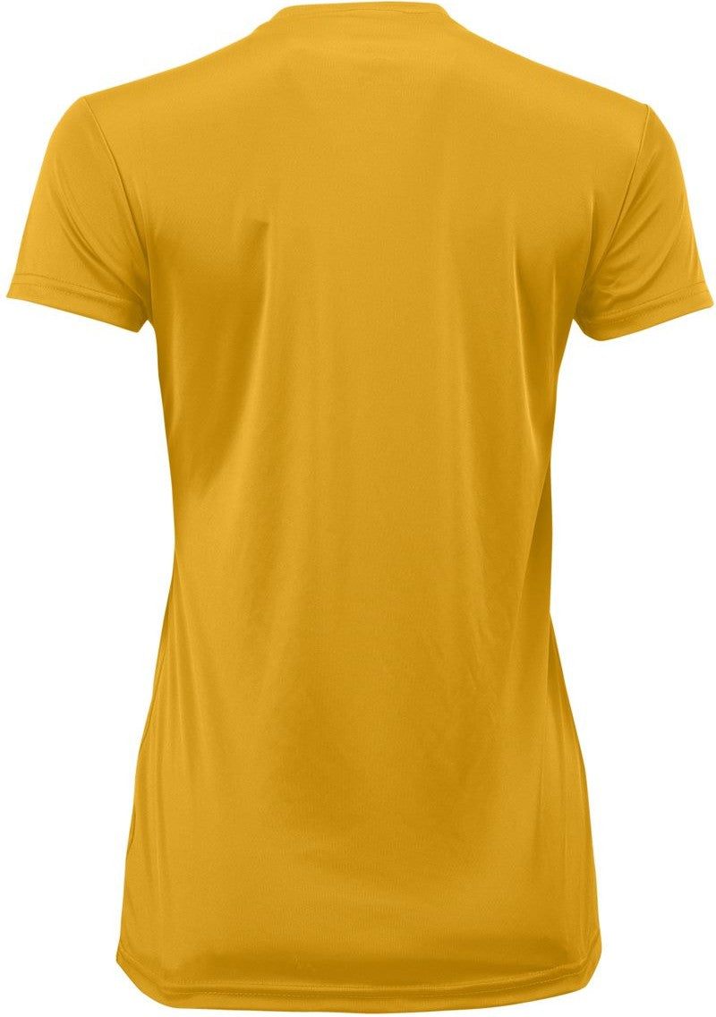 Rear View of Gold Women's Islander Performance T-Shirt - 204