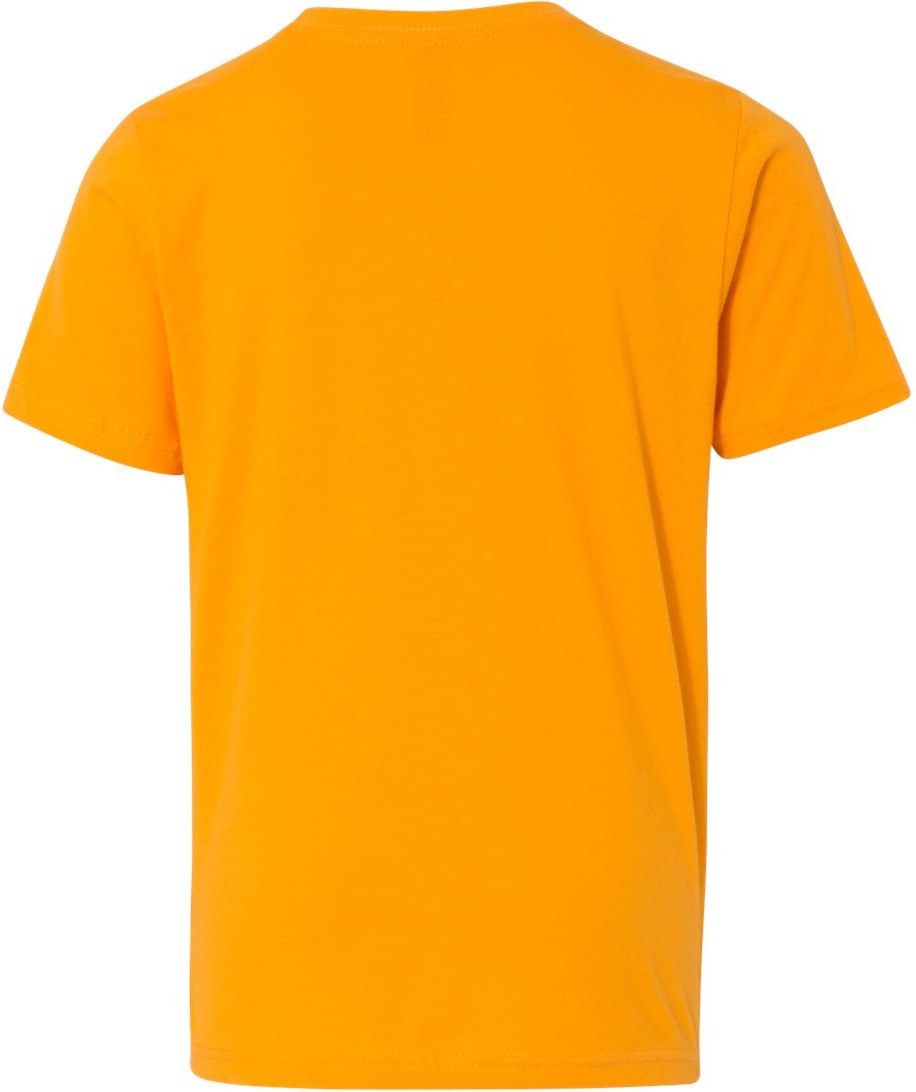 Rear View of Gold Youth Cotton T-Shirt - 3310