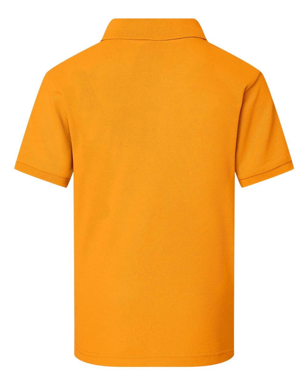Rear View of Gold Youth Pique Polo - 62800Y