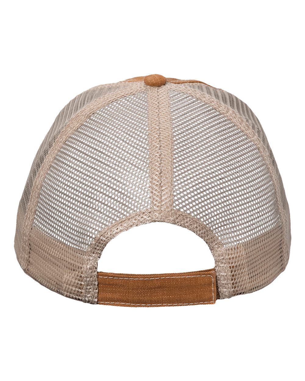 Rear View of Golden Brown/ Khaki Contrast Stitch Cap - VC990
