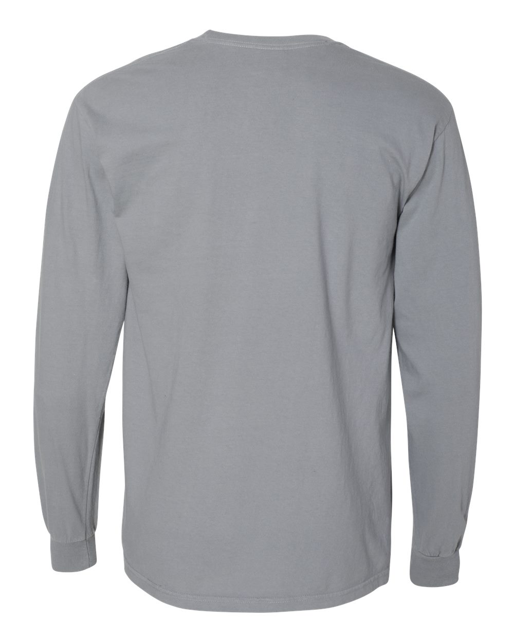 Rear View of Granite Garment-Dyed Heavyweight Long Sleeve Pocket T-Shirt - 4410