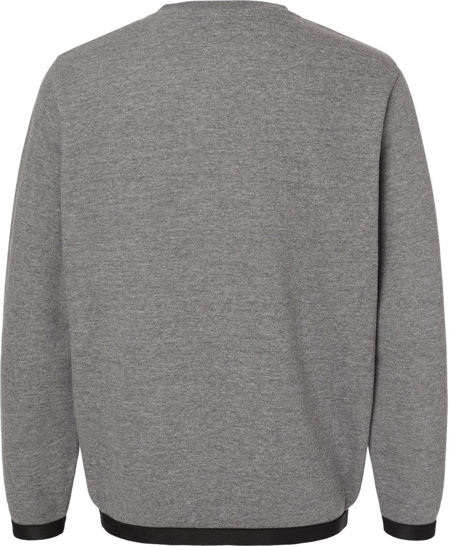 Rear View of Granite Heather/ Black The Statement Fleece Crewneck Sweatshirt - 6789