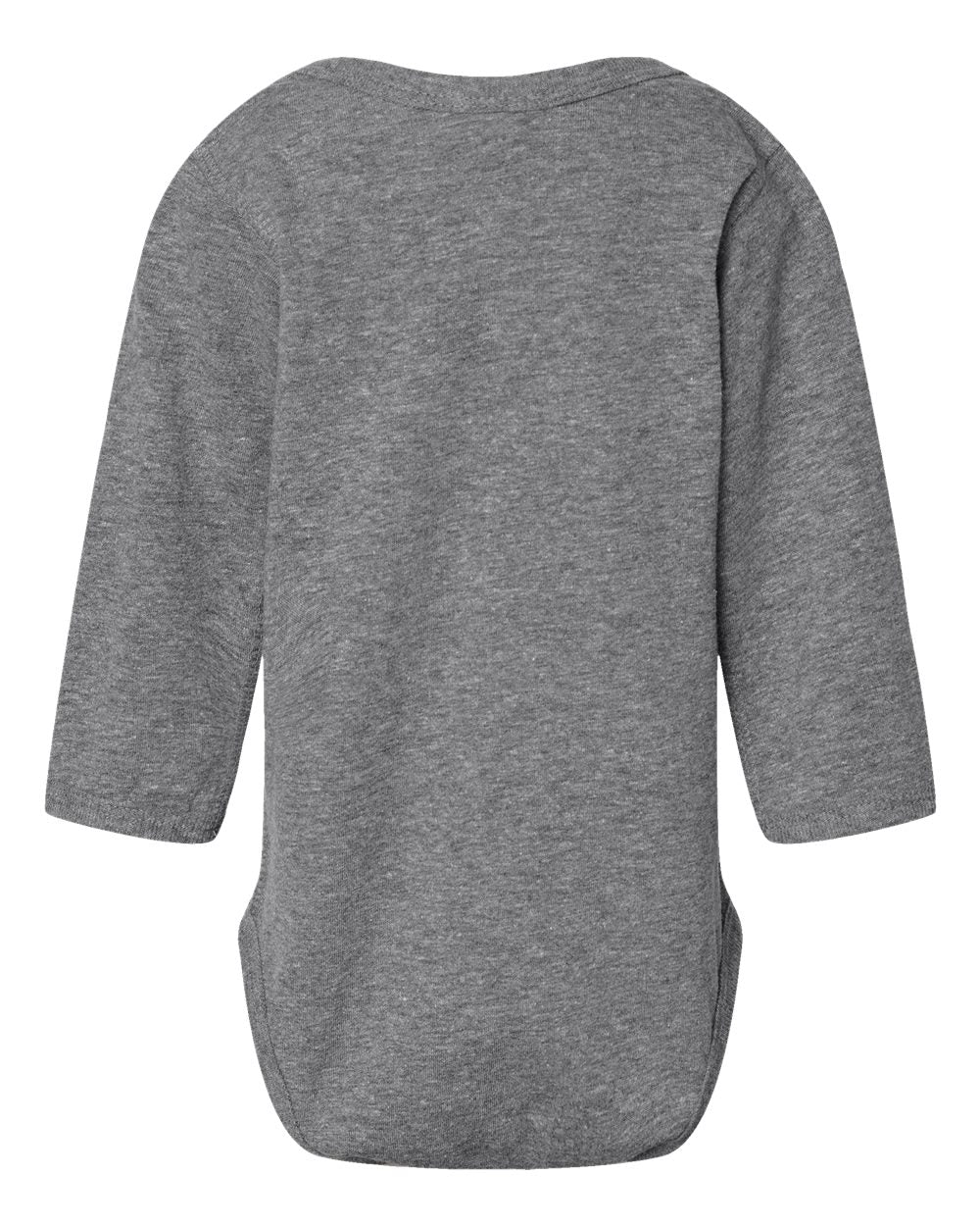 Rear View of Granite Heather Infant Fine Jersey Long Sleeve Bodysuit - 4421