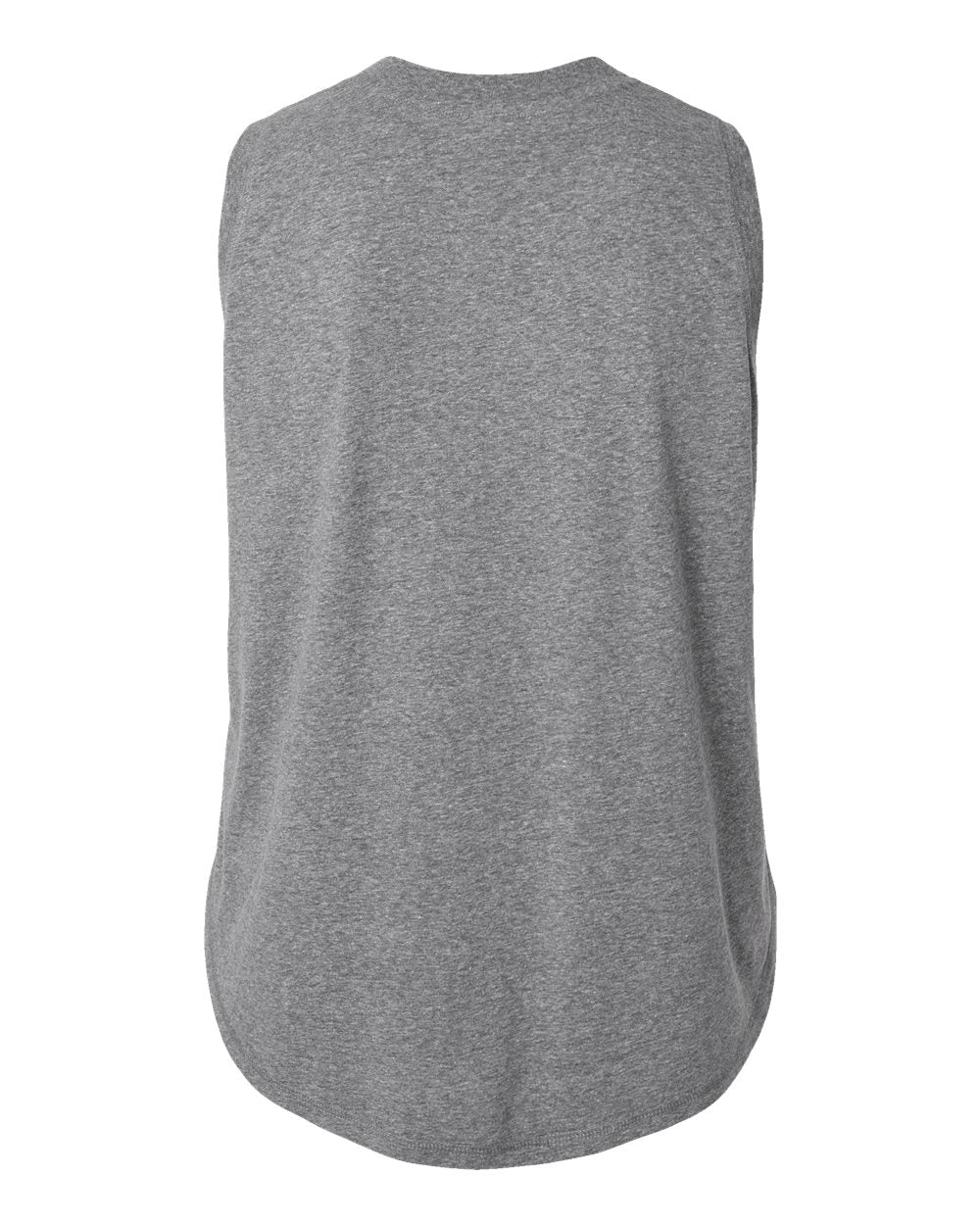 Rear View of Granite Heather Women's Curvy Relaxed Fine Jersey Tank - 3892