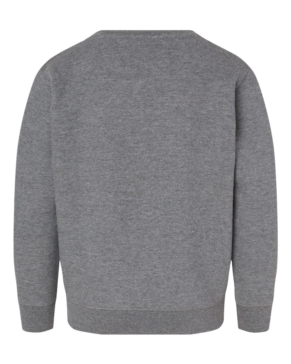 Rear View of Granite Heather Youth Elevated Fleece Crewneck Sweatshirt - 2225