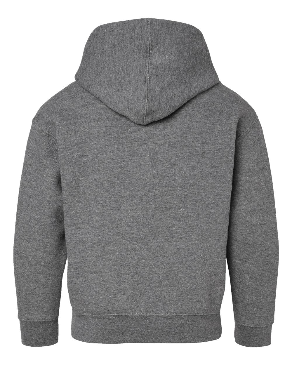 Rear View of Granite Heather Youth Fleece Hoodie - 2296