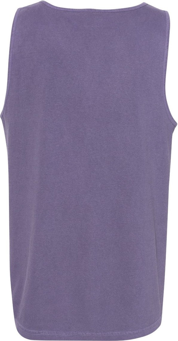 Rear View of Grape Garment-Dyed Heavyweight Tank Top - 9360