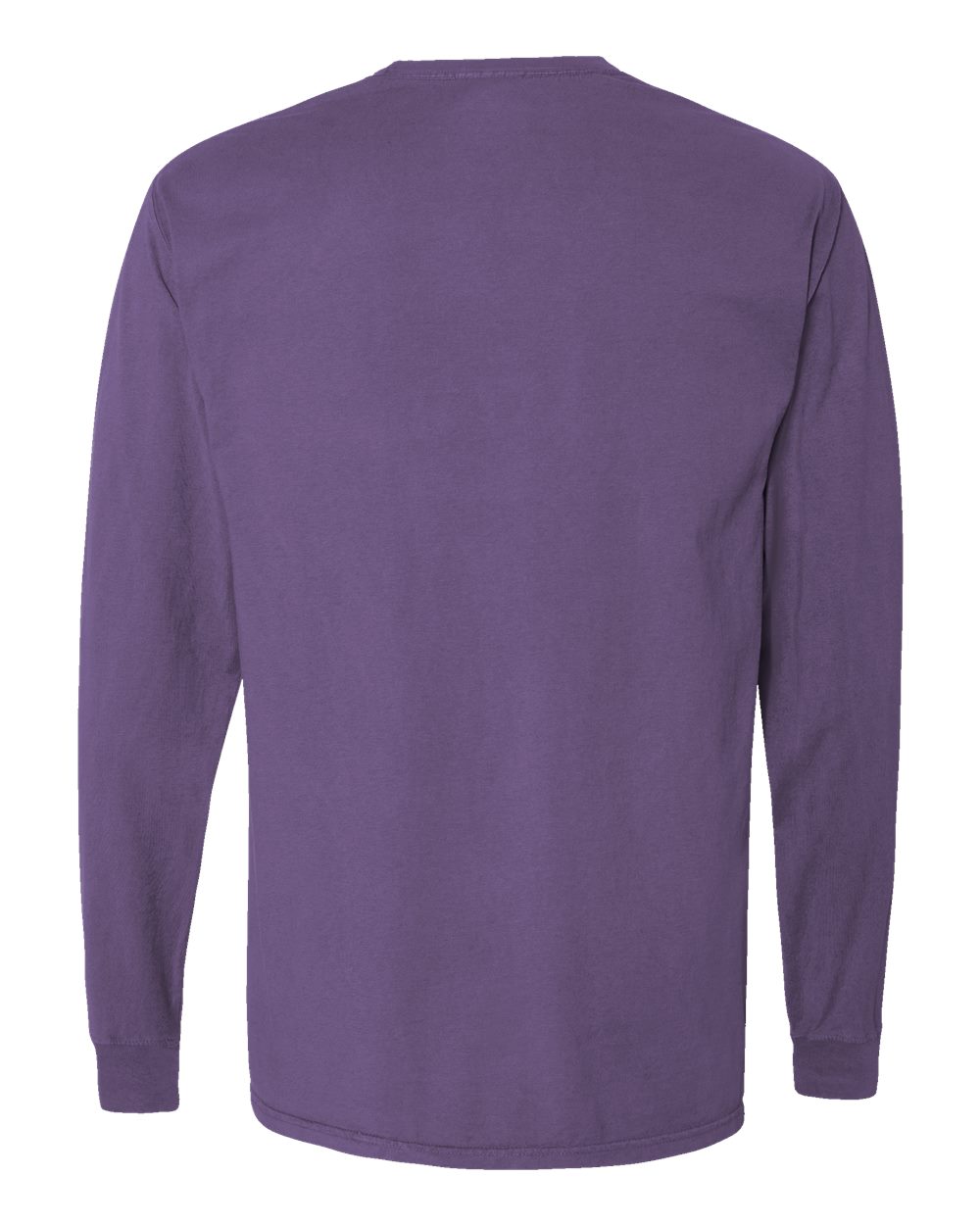 Rear View of Grape Soda Garment-Dyed Long Sleeve T-Shirt - GDH200