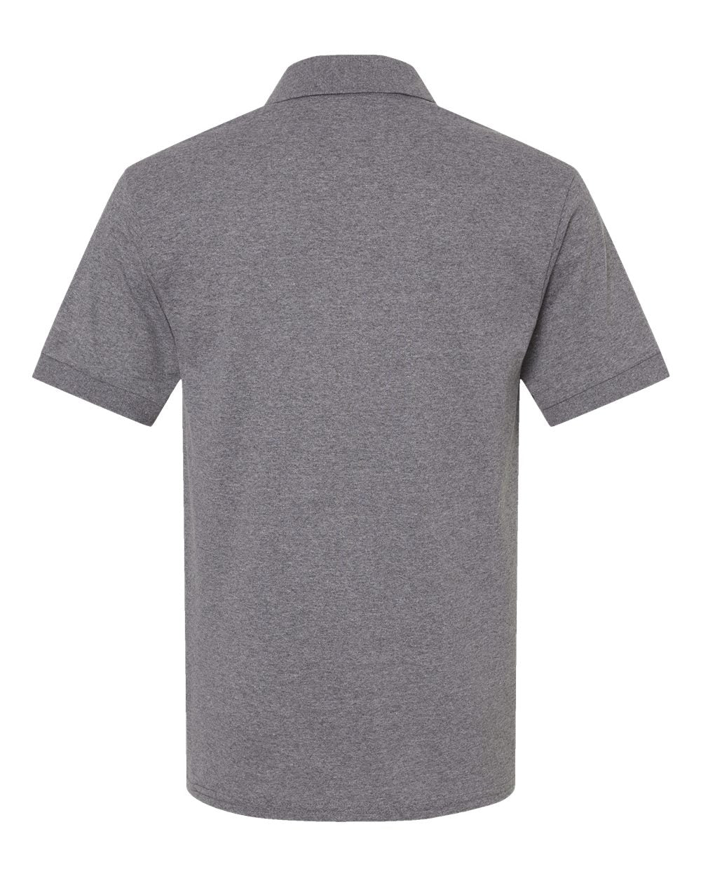 Rear View of Graphite Heather DryBlend® Jersey Polo - 8800