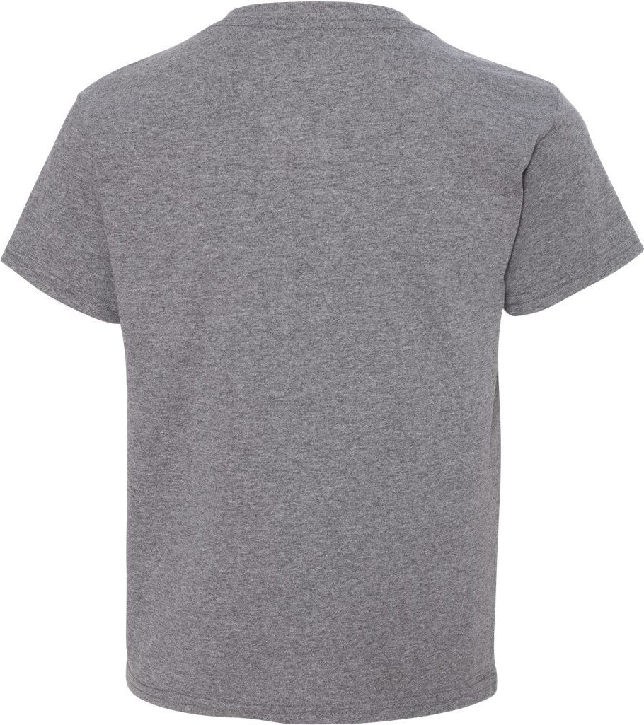 Rear View of Graphite Heather DryBlend® Youth T-Shirt - 8000B