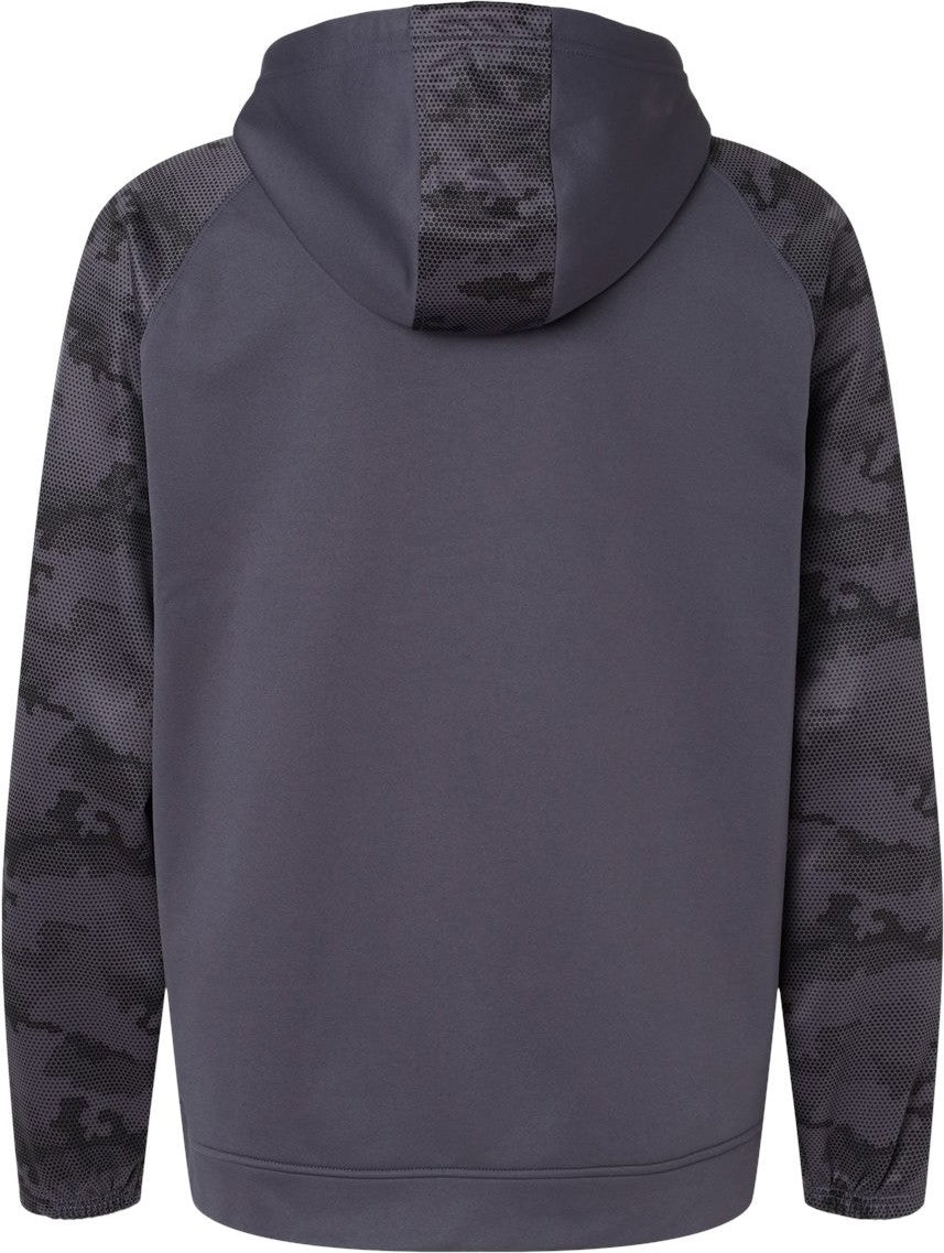 Rear View of Graphite Tahoe Camo Fleece Hooded Sweatshirt - 306