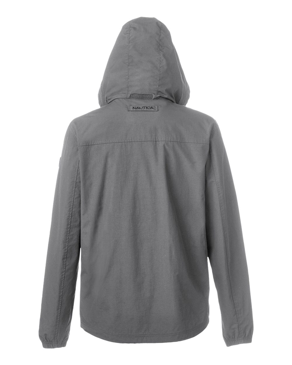 Rear View of Graphite Voyage Hooded Rain Jacket - N17182