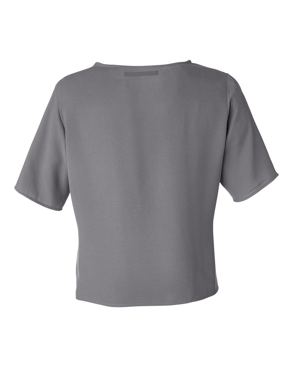 Rear View of Graphite Women's Perfect Fit™ Tie Front Blouse - DP617W