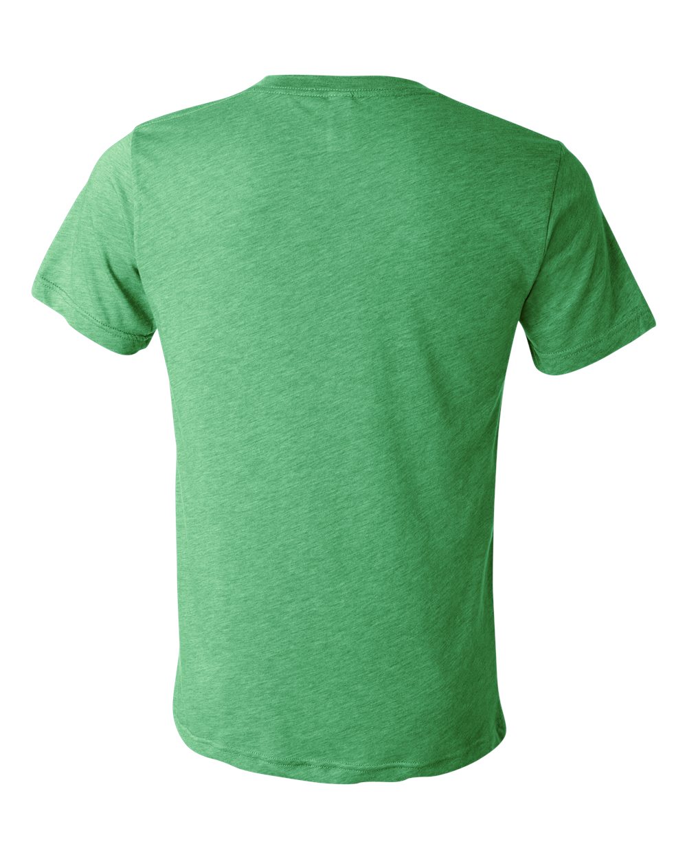 Rear View of Green Triblend Triblend V-Neck Short Sleeve Tee - 3415