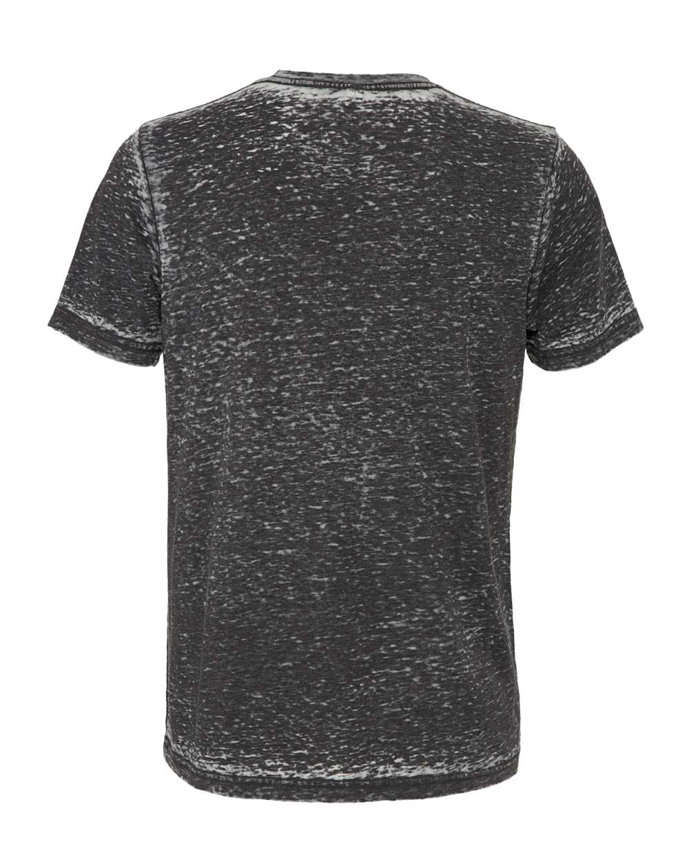 Rear View of Grey Acid Wash Texture Tee - 3650