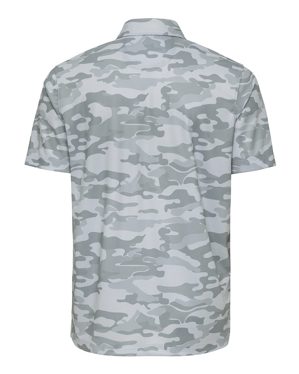 Front View of Grey Camo Newport Camo Polo - 170