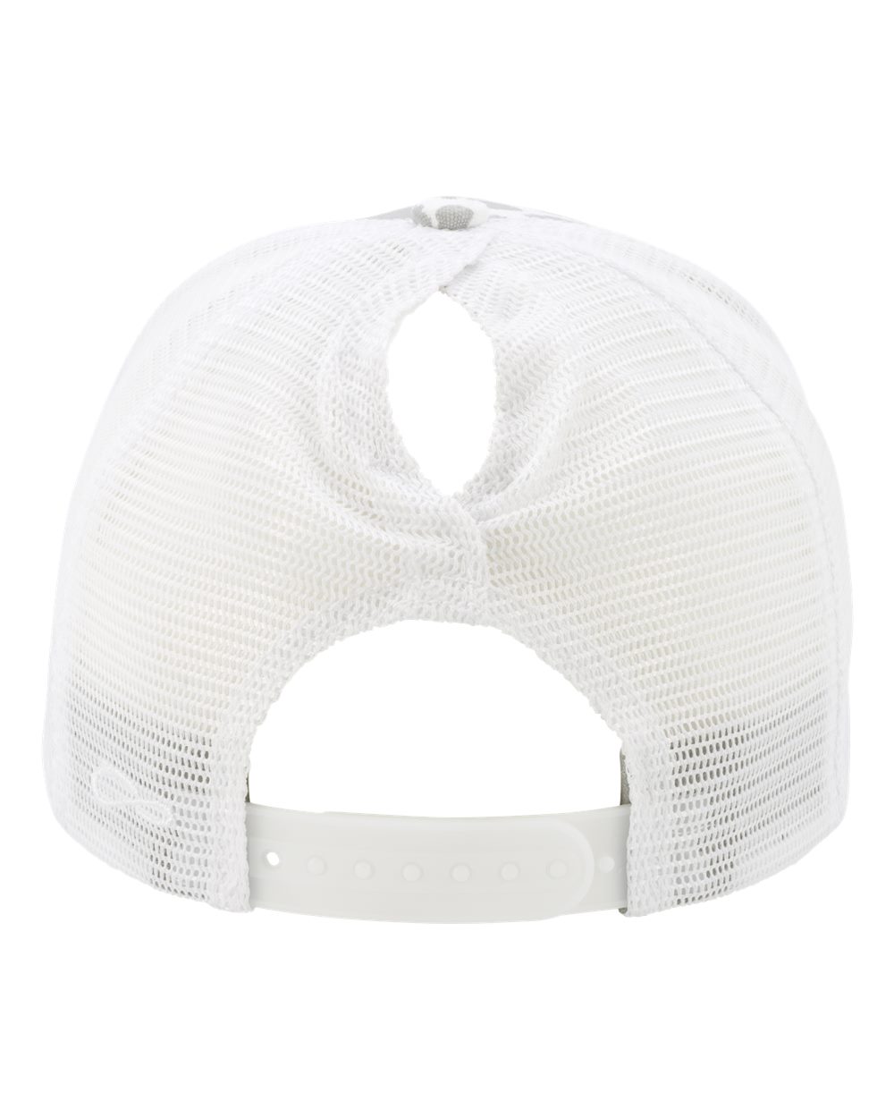 Rear View of Grey Cow/ White Women's Modern Trucker Cap - CHARLIE