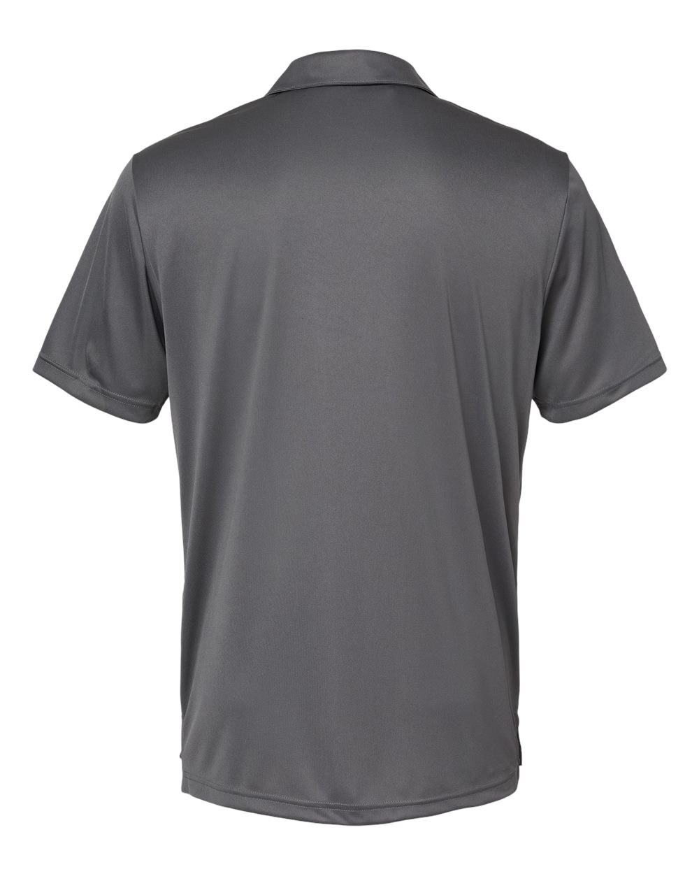 Rear View of Grey Five/ Black 3-Stripes Chest Polo - A324