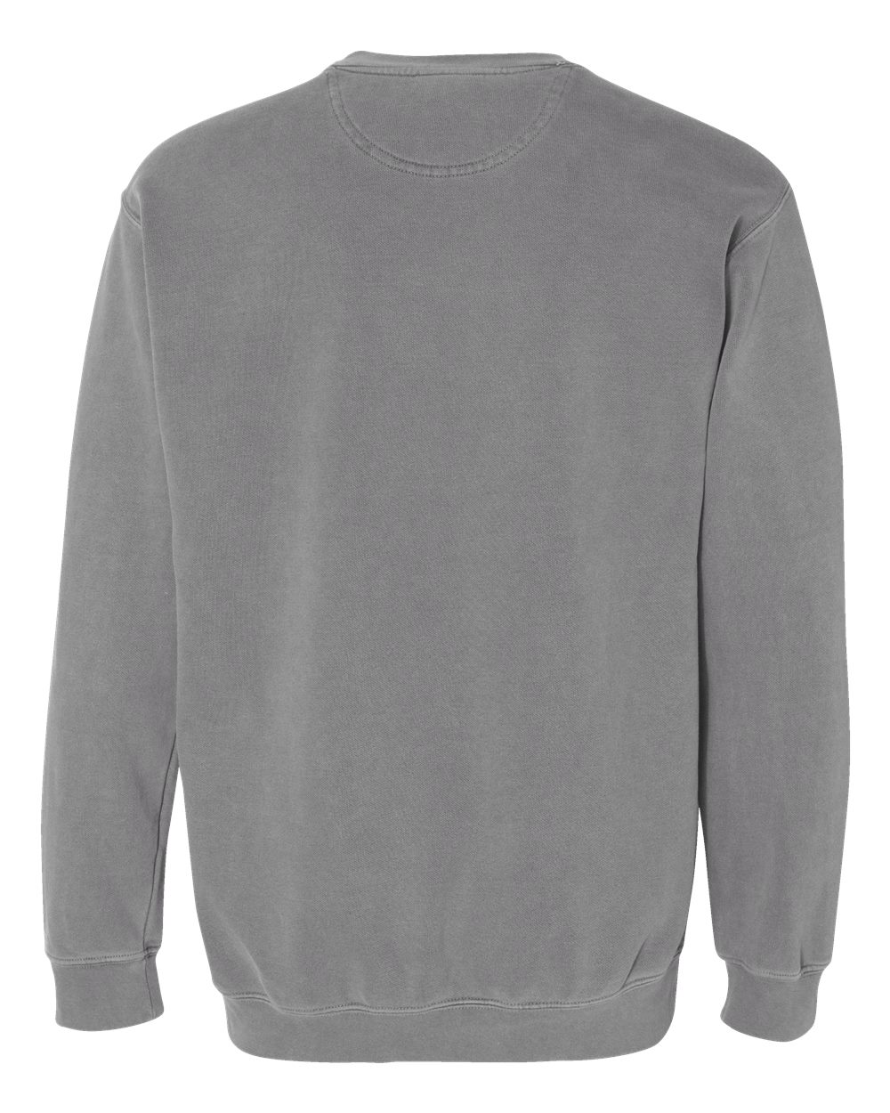 Rear View of Grey Garment-Dyed Sweatshirt - 1566