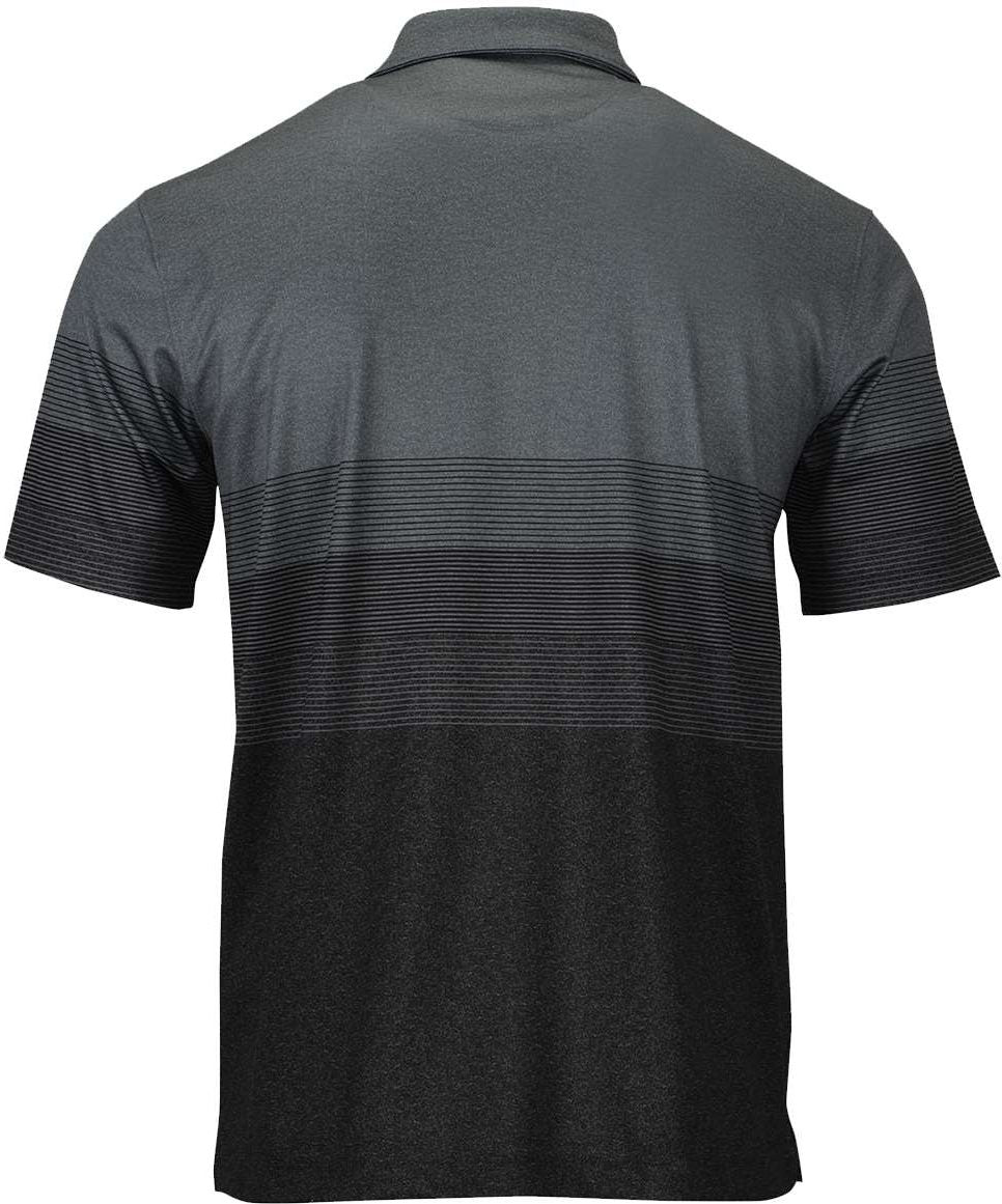 Rear View of Grey Heather Belmont Sublimated Heathered Polo - 153
